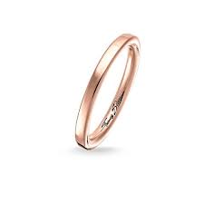 Thomas Sabo Size 56 Silver Rose Gold Plain Band Ring - TR1979-415-12-56