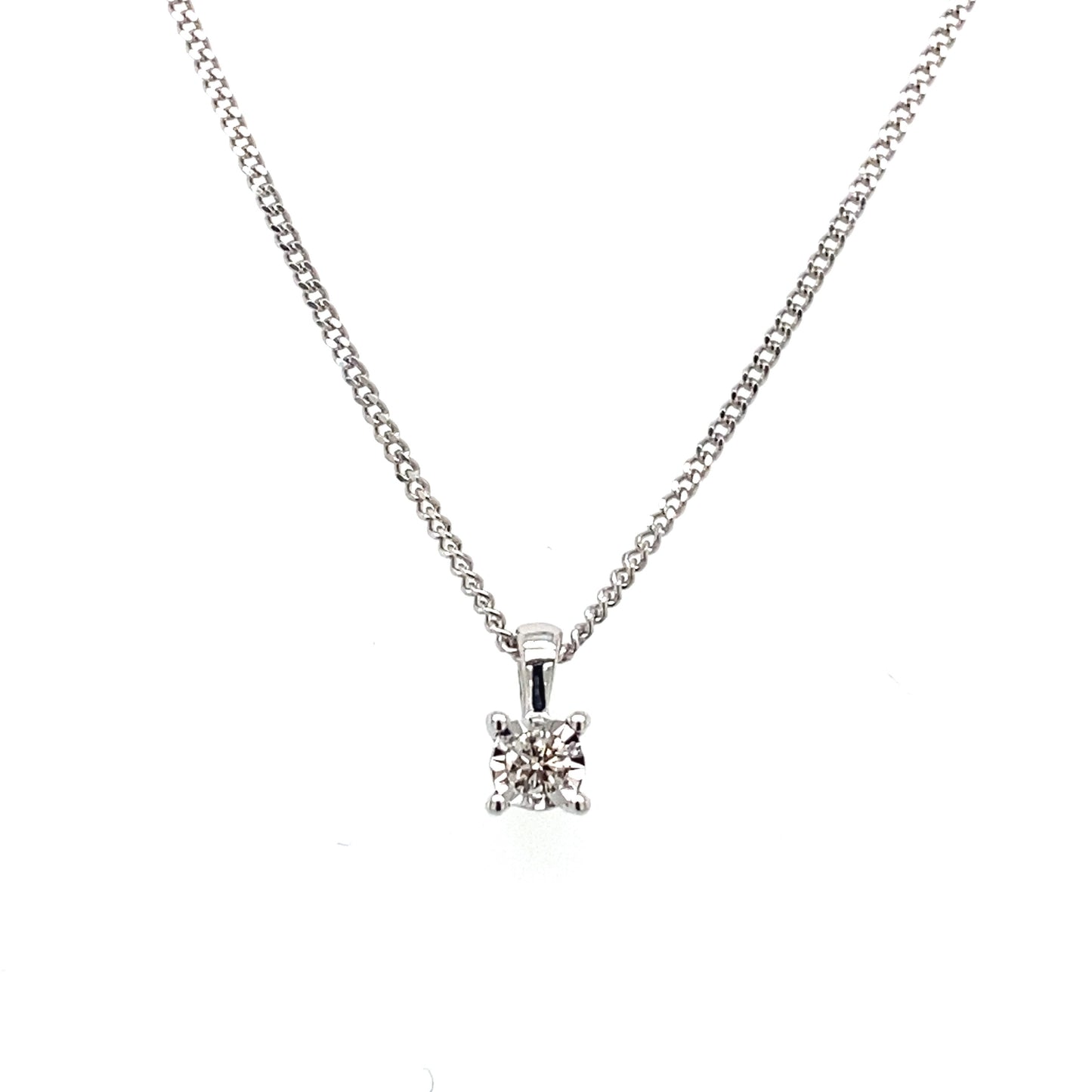 9ct White Gold 0.05ct Diamond Pendant