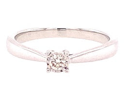 9ct White Gold Illusion Set Diamond Ring 0.08ct