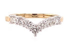 9ct Gold Diamond Wishbone Ring Claw Set