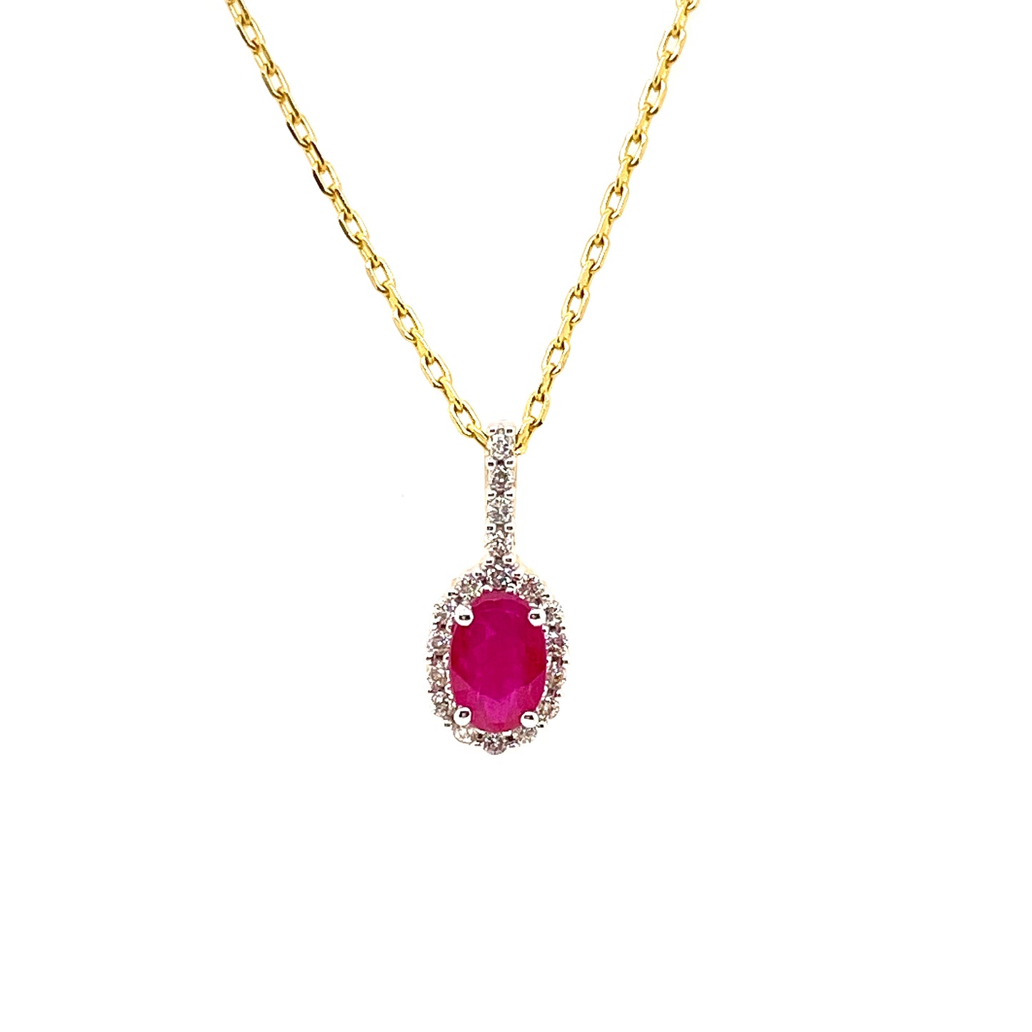 9ct Gold Ruby & Diamond Pendant