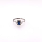 9ct White Gold Sapphire & Diamond Ring - WG