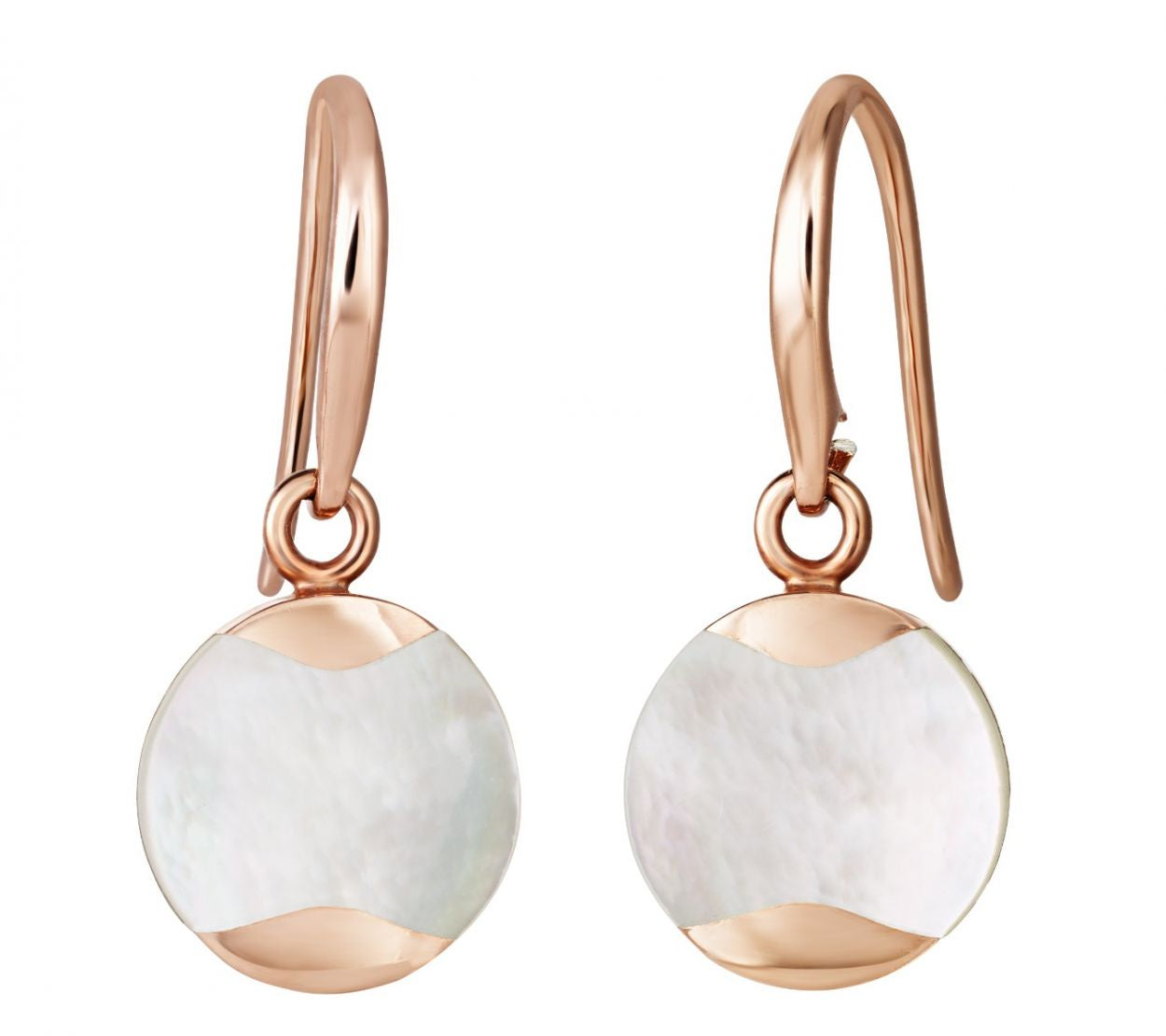 Jersey Pearl Dune Rose Gold Plated Mother Of Pearl Dropper Earrings DUDE-RG