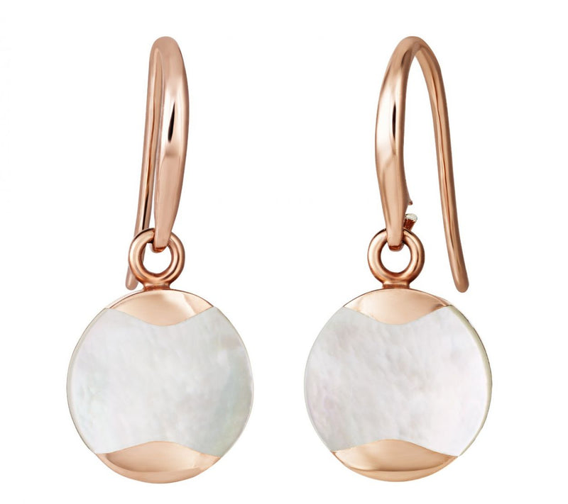 Jersey Pearl Dune Rose Gold Plated Mother Of Pearl Dropper Earrings DUDE-RG