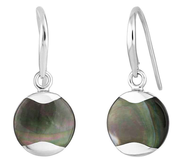 Jersey Pearl Dune Grey Mother Of Pearl Dropper Earrings DUDE-TH