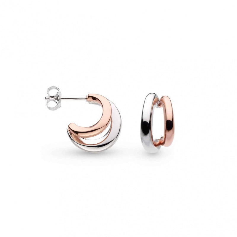 Kit Heath Bevel Cirque Link Blush Twin Hoop Earrings 61886RRP