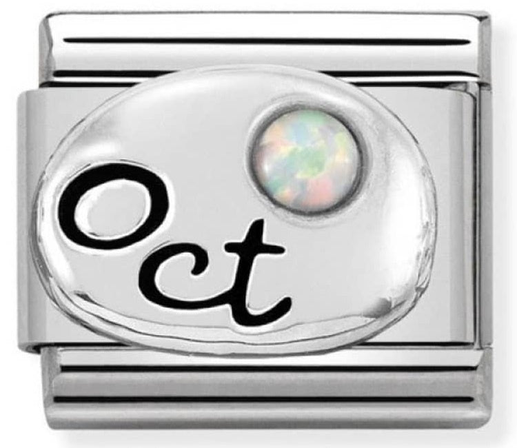 Nomination October White Opal Charm 330505-10