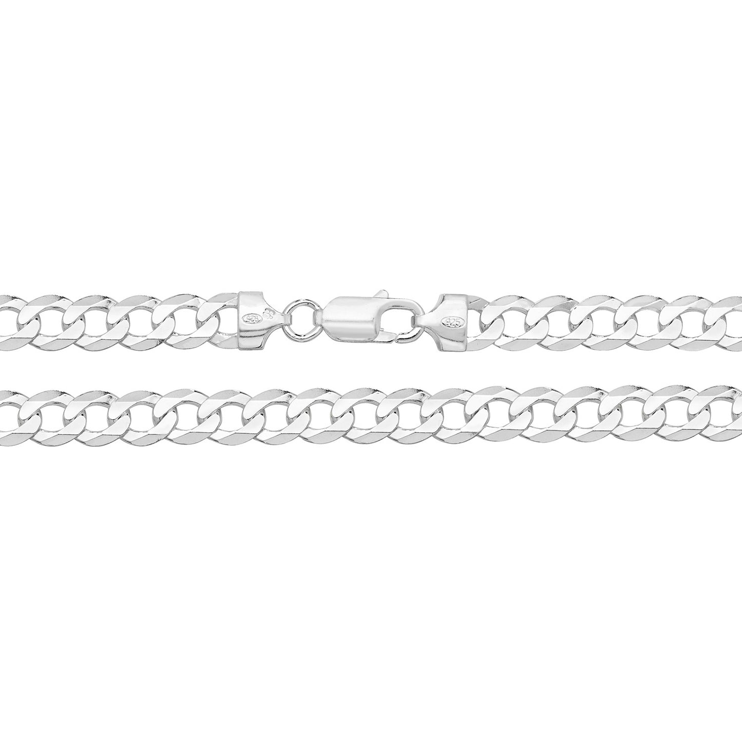 Silver Flat Curb 20" Chain