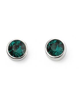 Silver Earrings May Emerald