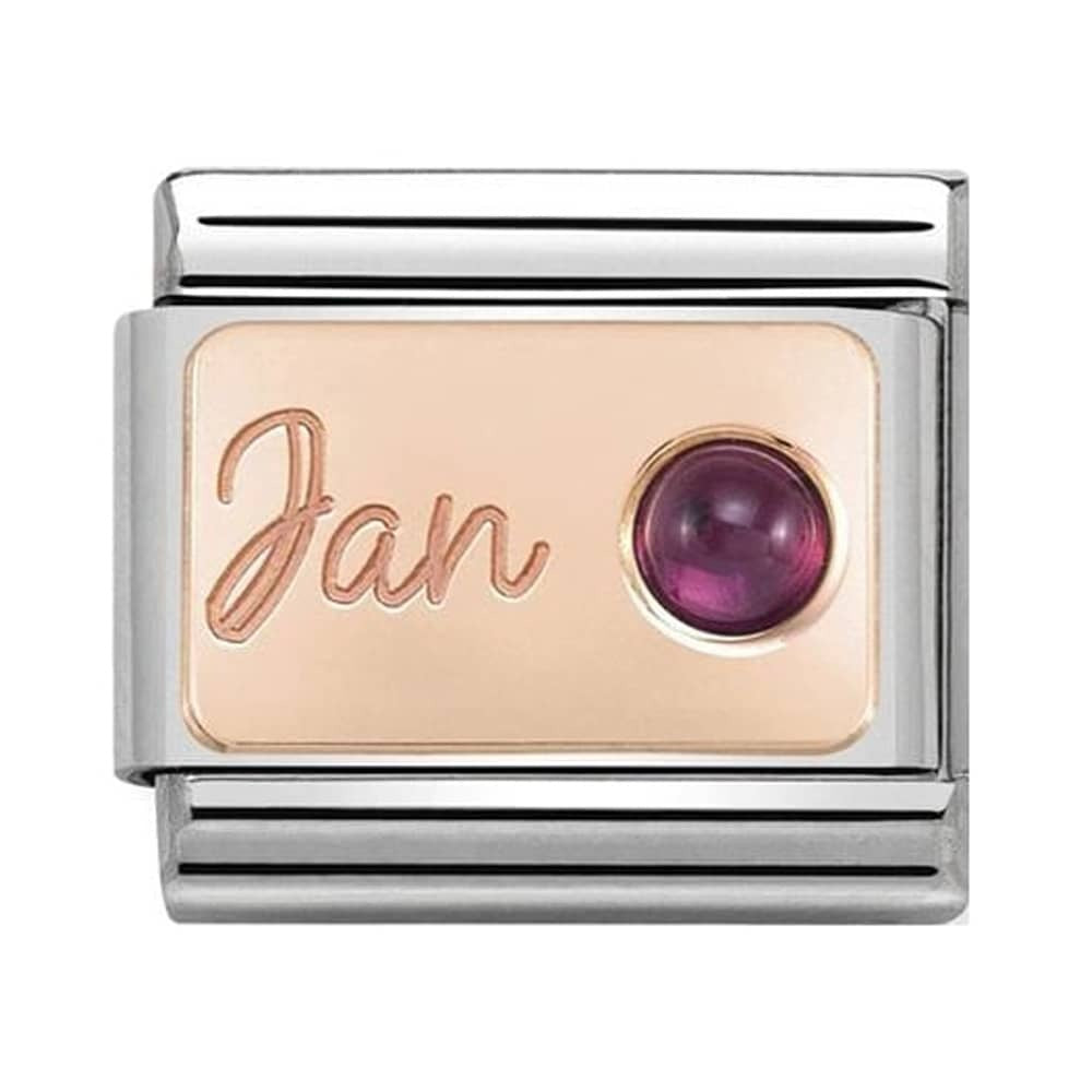 NOMINATION Gold January Garnet Charm 430508 01