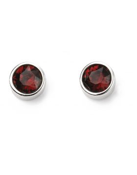 Silver Earrings January Burgundy