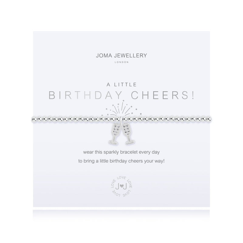 JOMA JEWELLERY A Little Birthday Cheers! Silver 17.5cm Stretch Bracelet 4345