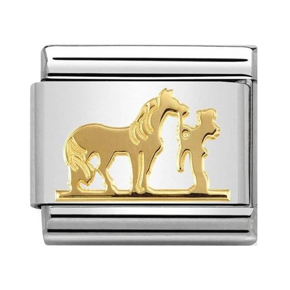 NOMINATION Gold Horse Rider Charm 030149-29