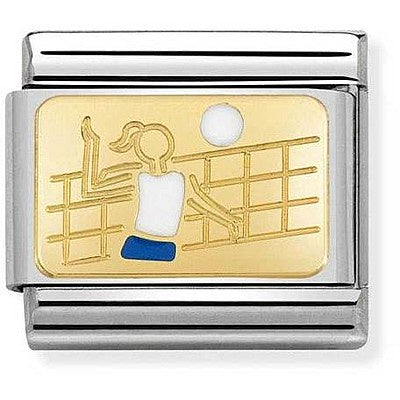 NOMINATION Enamel Gold Volleyball Charm 030287-11