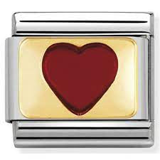 NOMINATION Gold Red Heart Charm 030206-33