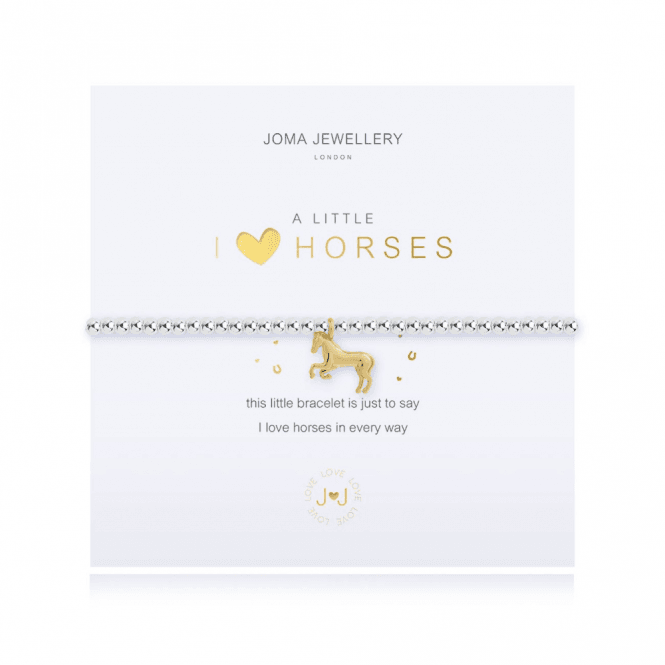 JOMA JEWELLERY A Little I Love Horses Silver Bracelet 4306