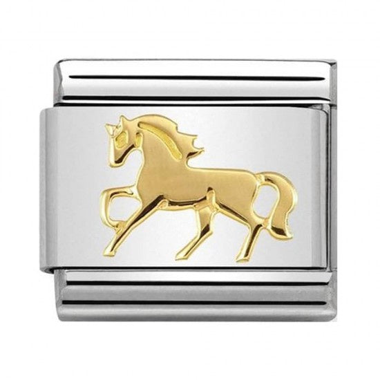 Nomination Gold Galloping Horse Charm 030149-26
