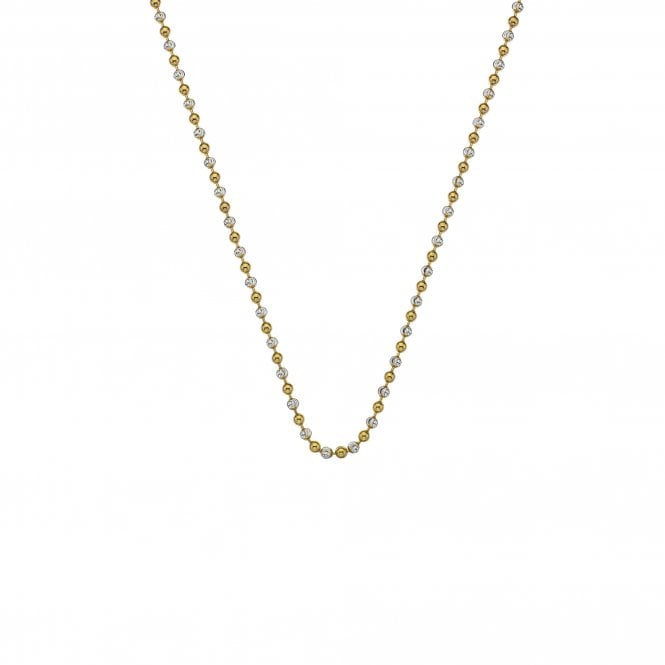 Hot Diamonds Silver And Yellow Gold Bead 30" Chain CH047