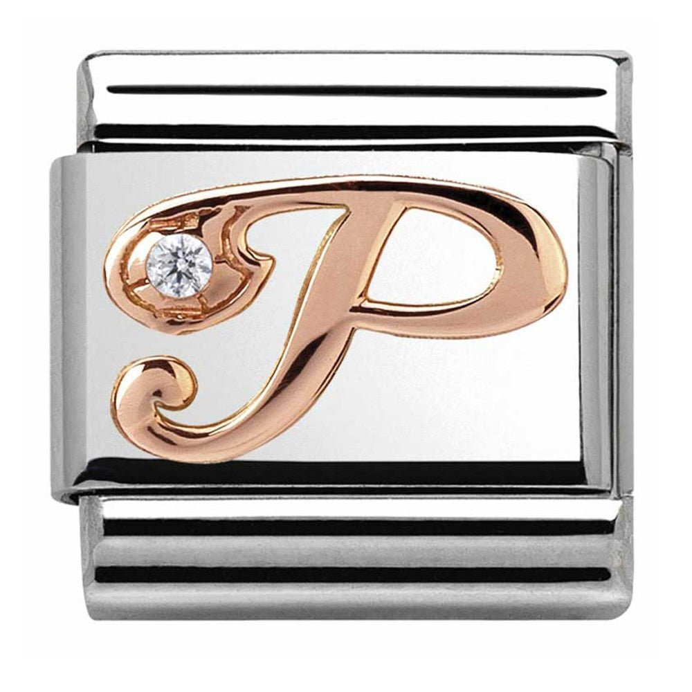 NOMINATION Charm Gold CZ Letter P Charm 430310-16