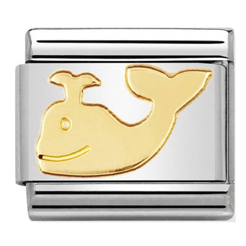 Nomination CLASSIC Gold Animals Of The Water Whale Charm 030113/03