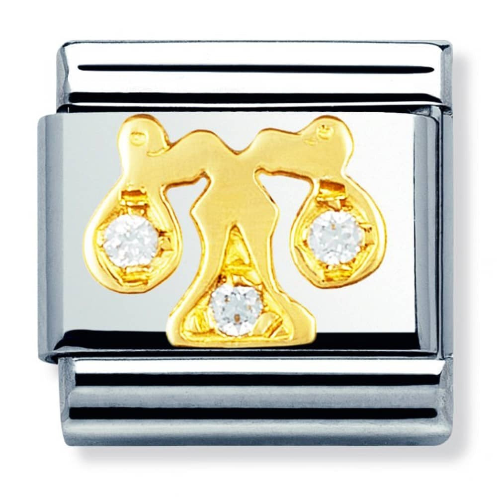 NOMINATION Gold CZ Libra Charm 030302-07