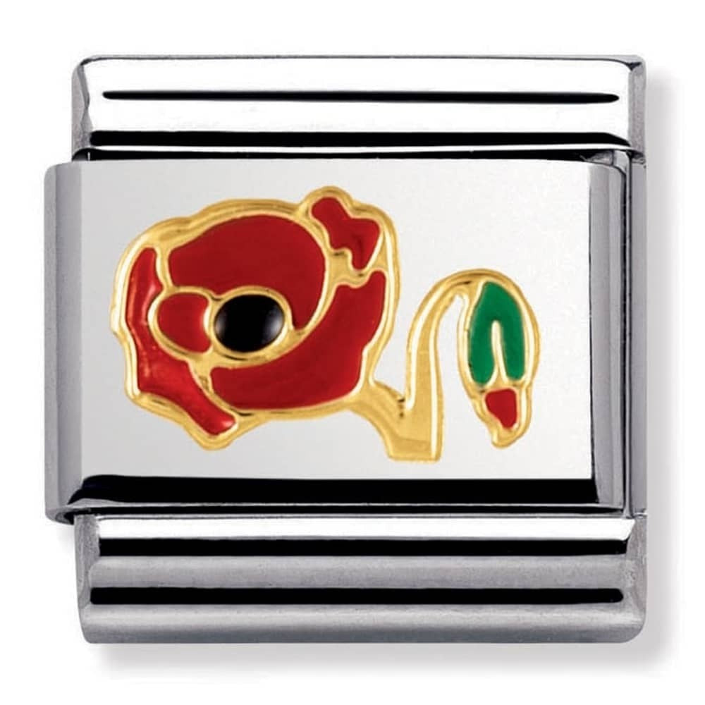 NOMINATION Enamel Gold Poppy Charm 030278-11