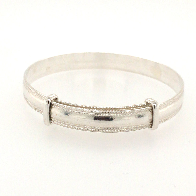 Baby Bangle Med Silver Milled Edge BN72607