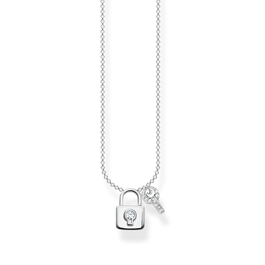 Thomas Sabo Silver Key Padlock Necklace KE2122-051-14-L45V