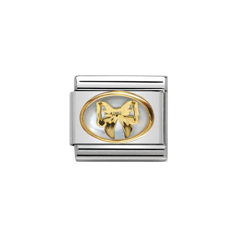 Nomination CLASSIC Gold Stone Double White Bow Charm 030517/01