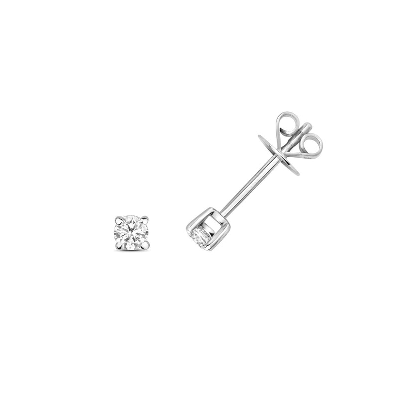 9ct White Gold Diamond Stud Earrings 0.14ct