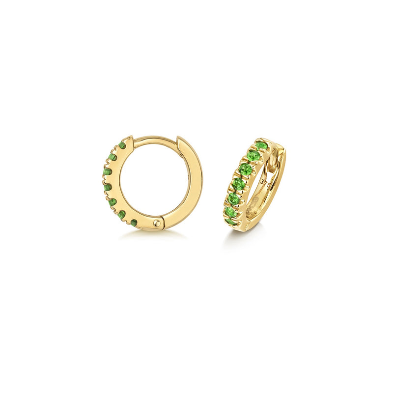 9ct Gold Tsavorite Huggy Earrings