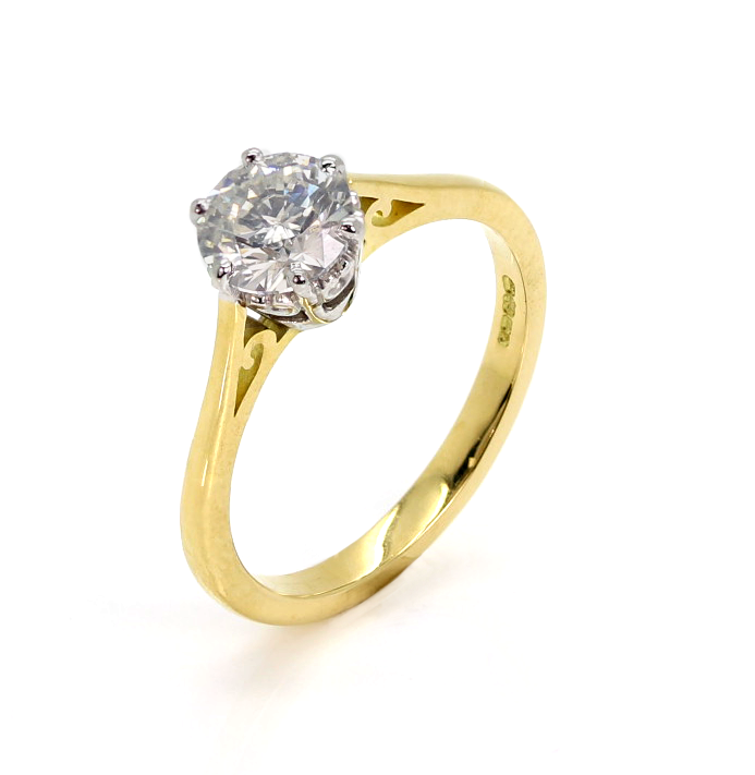 18ct Yellow Gold Diamond Solitaire Ring ASM1456