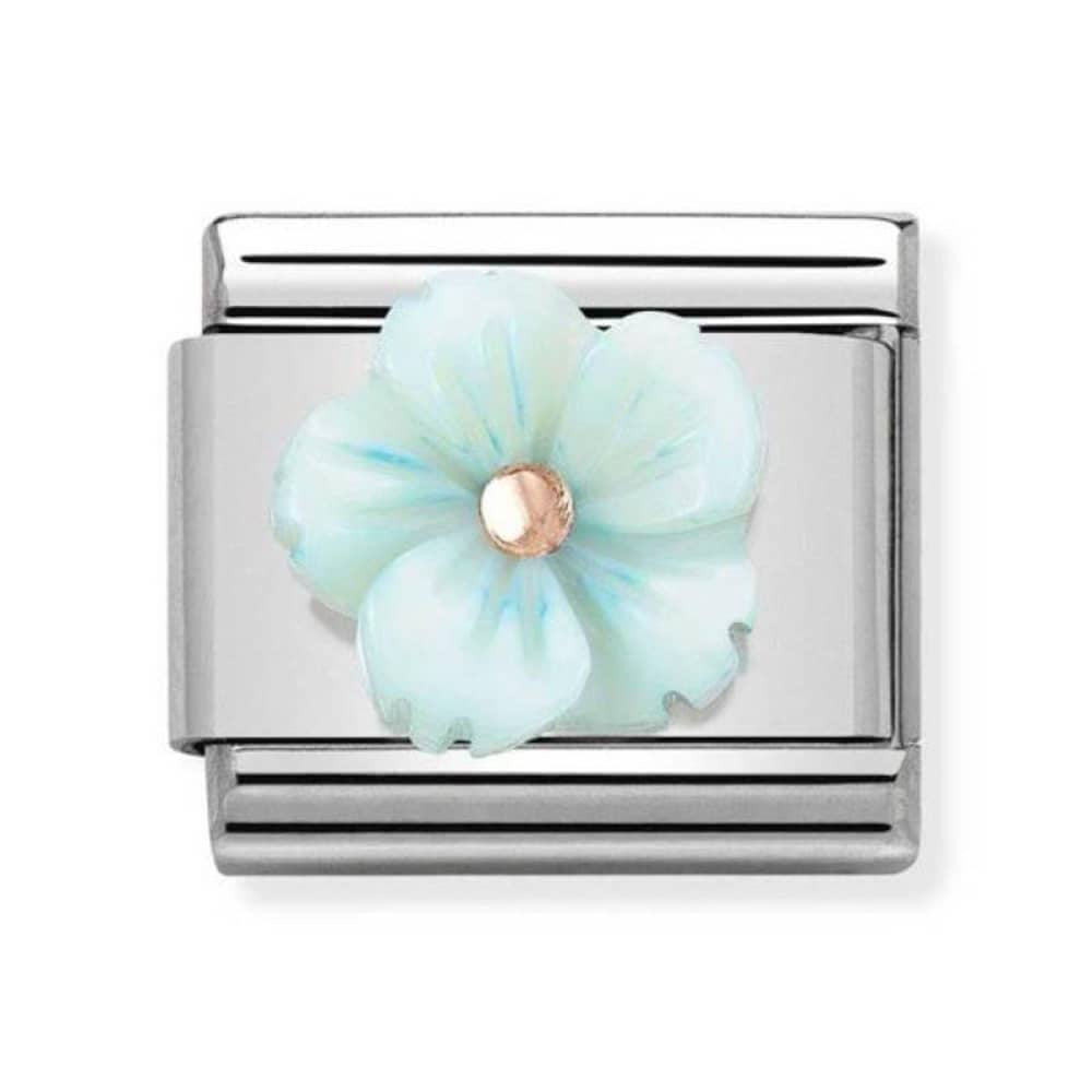 NOMINATION Charm Gold Flower in TORQUOISE MOTHER OF PEARL 430510-04