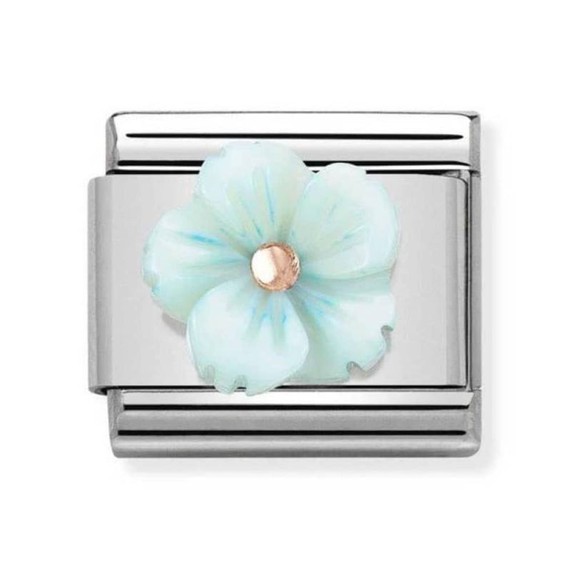 Nomination Charm Gold Flower in TORQUOISE MOTHER OF PEARL 430510-04