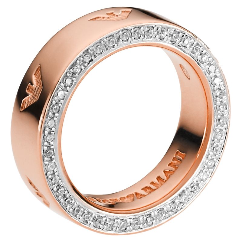 Emporio Armani Rose CZ Ring Size M