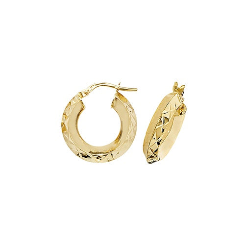 9ct Yellow Gold 10mm Hoop Earrings