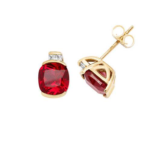 9ct Yellow Gold Ruby Earrings ES1200R
