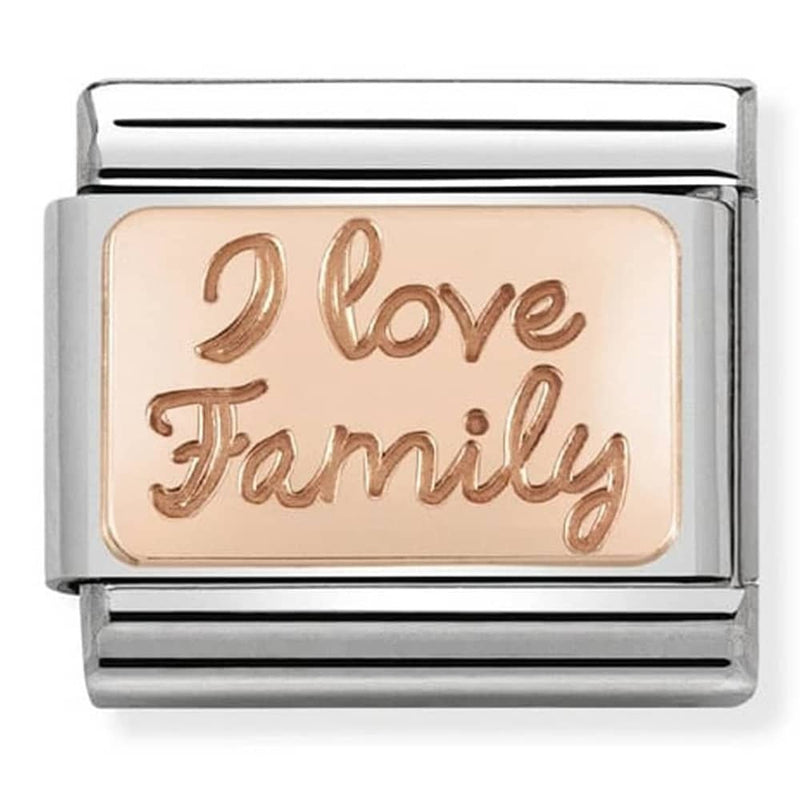 Nomination Rose Gold I Love Family Plate Charm 430101-41