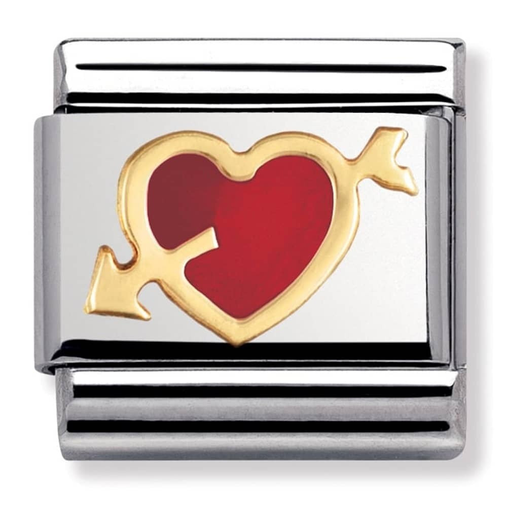 NOMINATION Gold Red Heart Arrow Charm 030207-12