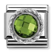 Nomination Twisted Silver Green CZ Charm 330601-004