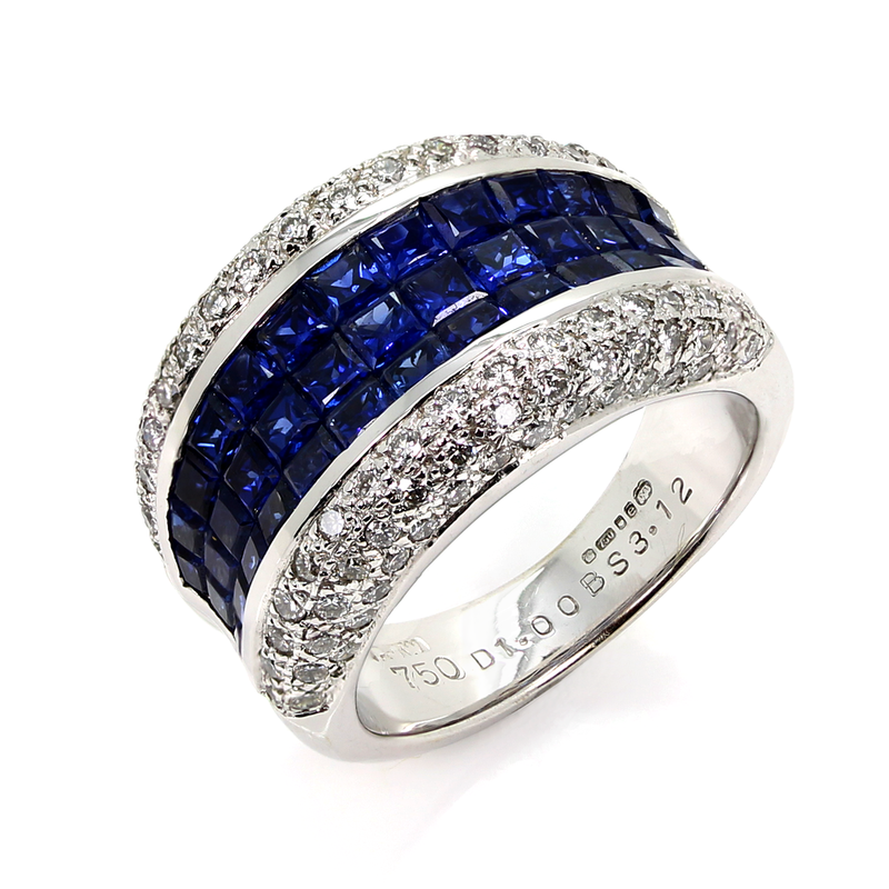 18ct Gold Sapphire & Diamond Ring 7306