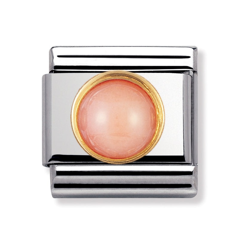 Nomination Round Pink Coral Charm 030503-10