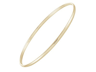 9ct Gold 3mm Plain Oval Bangle