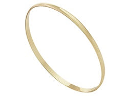 Oval 9ct Gold 4mm Wide Plain Bangle