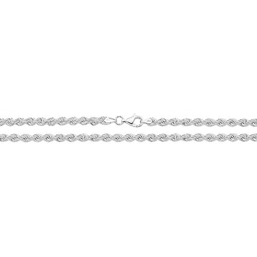 Silver Rope Chain Bracelet 7"