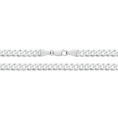 Silver Flat Bevelled Curb Chain 20" G1350/20