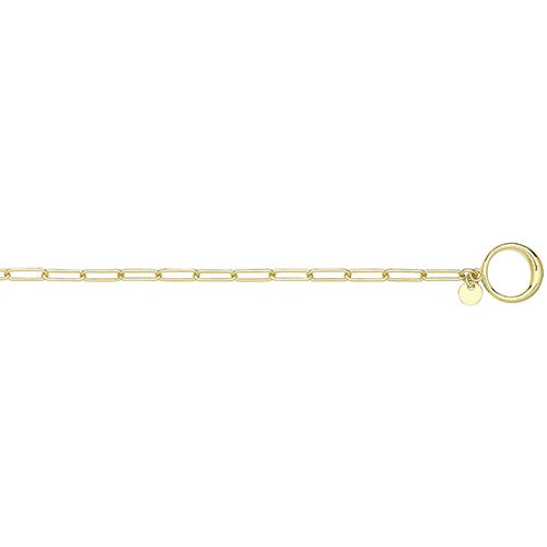 Yellow Gold Plated Paper Link T-Bar Bracelet