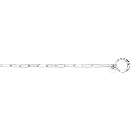Silver Paper Link Rhodium Plated T-Bar Bracelet