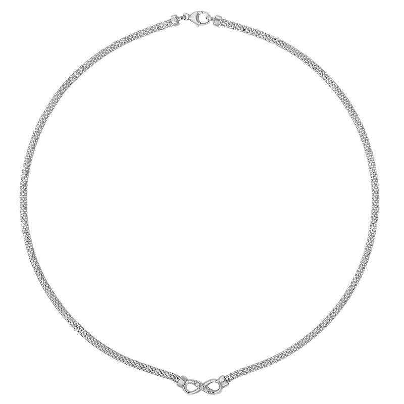 Sterling Silver Mesh Infinity Necklace