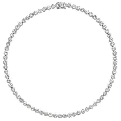 Silver CZ Tennis Style Necklace